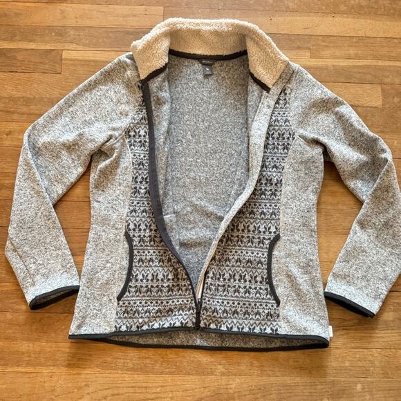 Eddie Bauer gray beige zippered fleece jacket size large L
b28 - Picture 4 of 5
